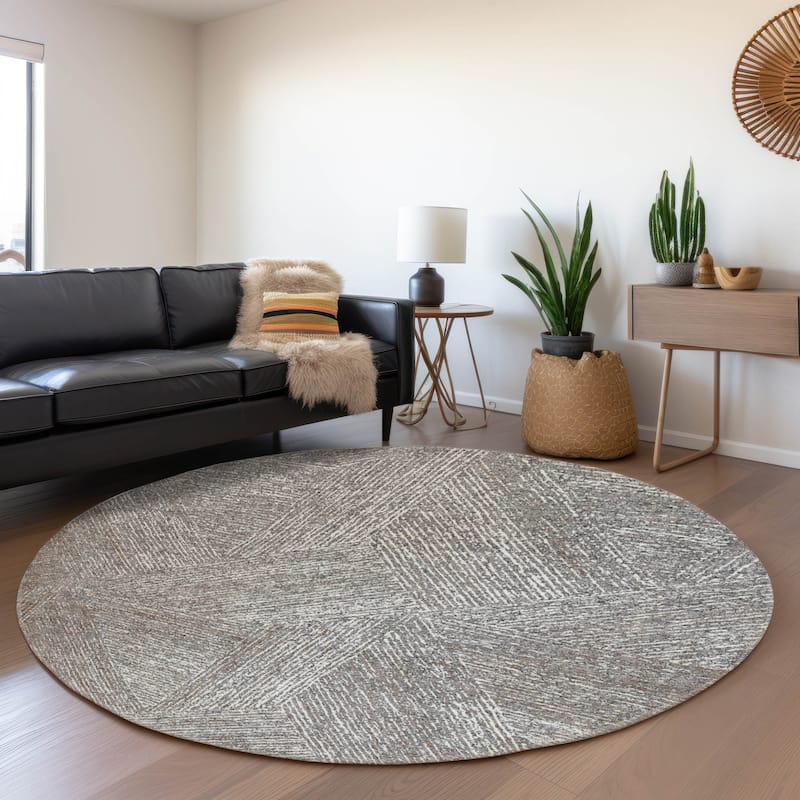 Premium Washable Super Soft Contemporary Diri Mayfield Rug - Gray - 8' x 8'