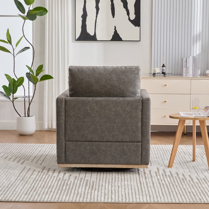30.7"W Upholstered Square Swivel Accent Chair and Comfy Accent Single Sofa Chair for Living Room Bedroom Apartment