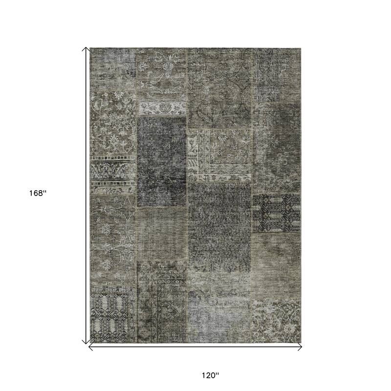 HomeRoots Patchwork Transitional Rectangle Outdoor Rug