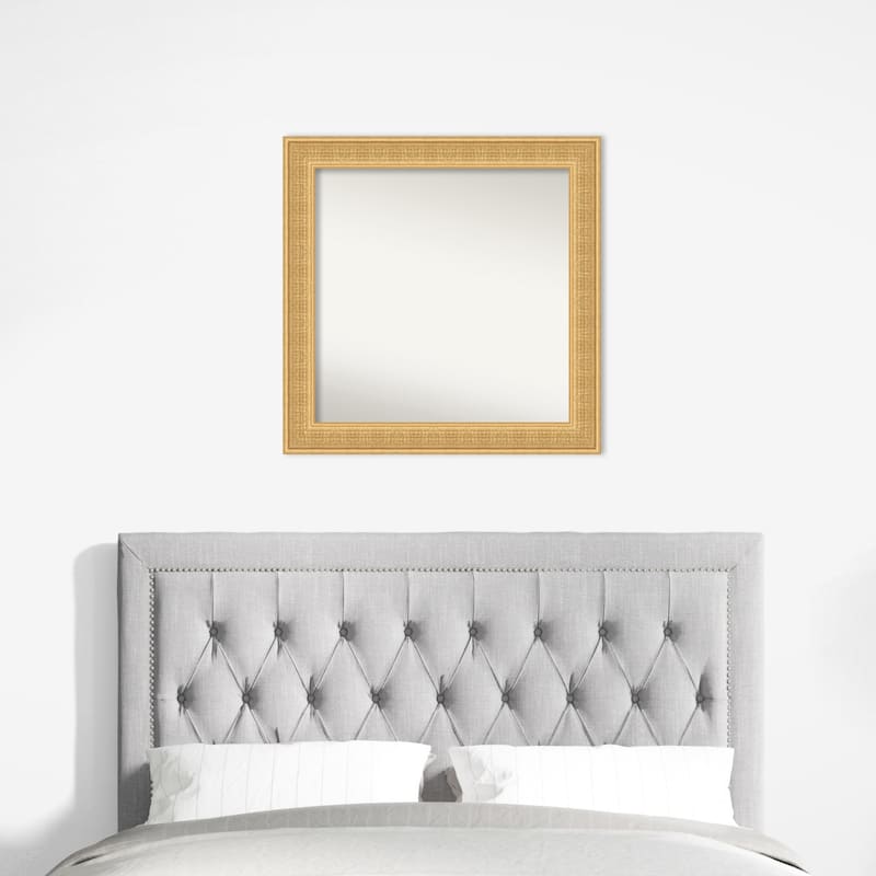 Trellis Non-Beveled Wood Framed Wall Mirror - Trellis Gold
