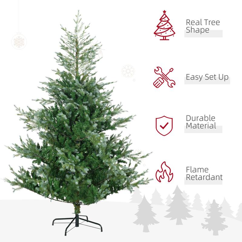 Realistic 6FT Unlit Christmas Tree with Easy Assembly and Sturdy Metal Stand