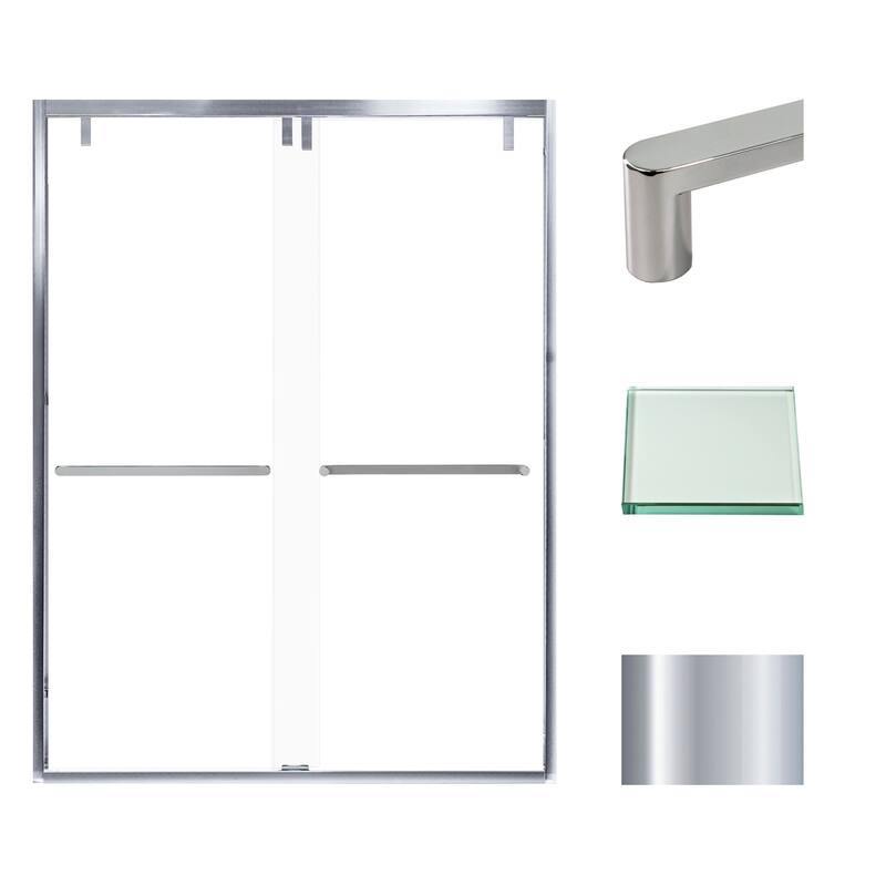 Transolid EBPT608010C-R 80" High x 60" Wide Bypass Frameless Shower - Polished Chrome
