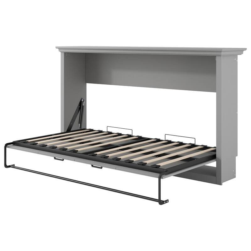 Minimalist Murphy Bed Space-Saving Foldable Bed Cabinet Bed with Metal Frame and Wood Slats, No Spring Box Needed Twin Size