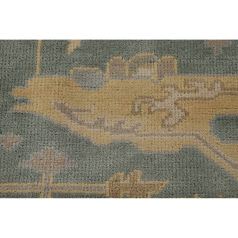 Blue Oushak Indian Area Rug Handmade Wool Carpet - 8'4"x 9'9"
