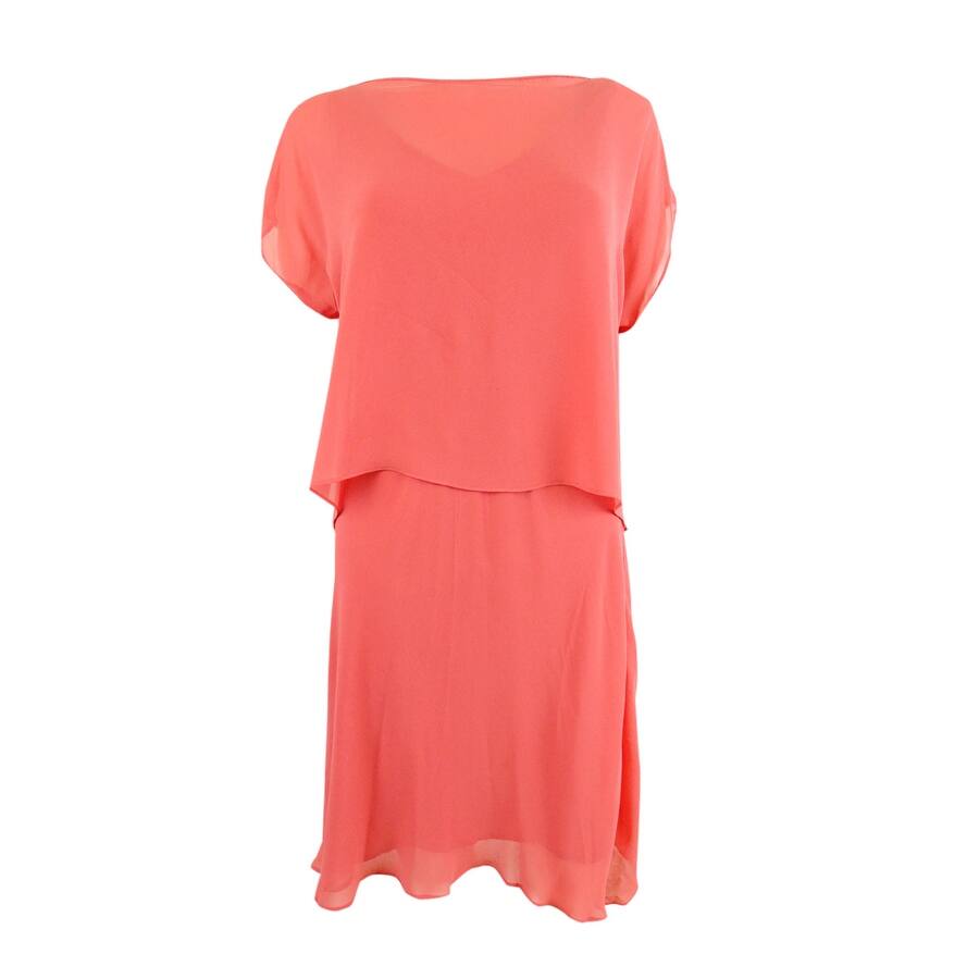 Lauren Ralph Lauren Women's Asymmetrical Georgette Dress (0, Red Sky)
