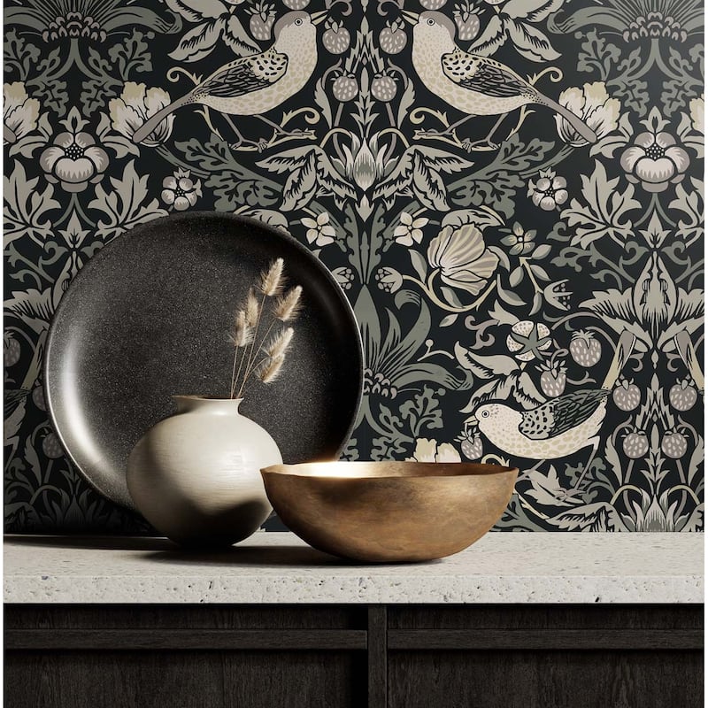Seabrook Designs Fragaria Garden Non-Woven Unpasted Wallpaper