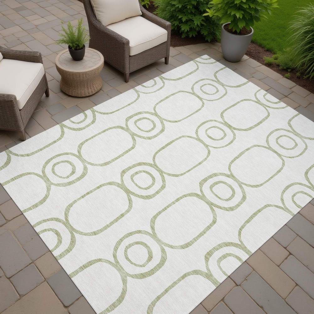 Machine Washable Indoor/ Outdoor Modern Vibe Chantille Rug