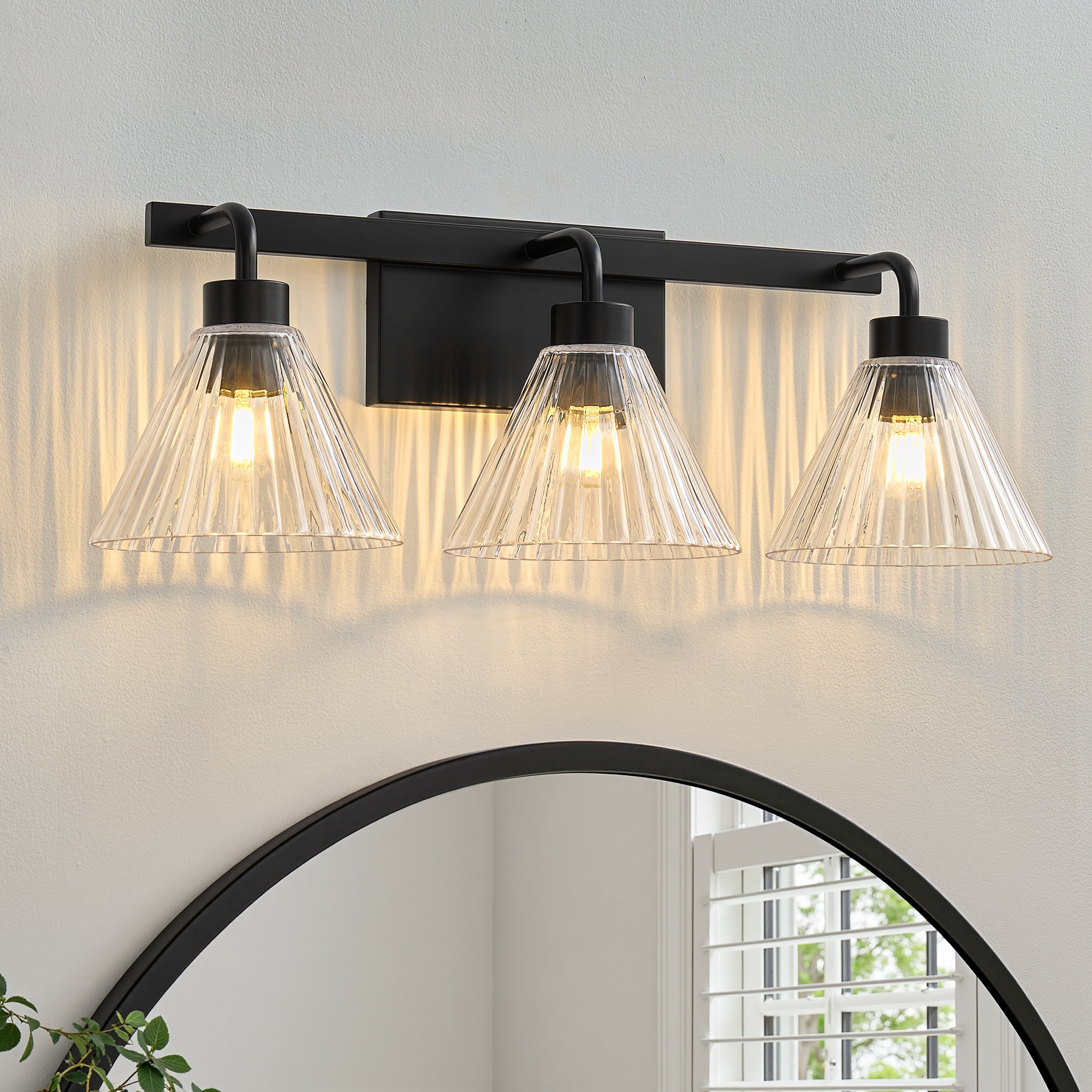 2/3/4-Light Dimmable Vanity Light with Clear Glass Shades