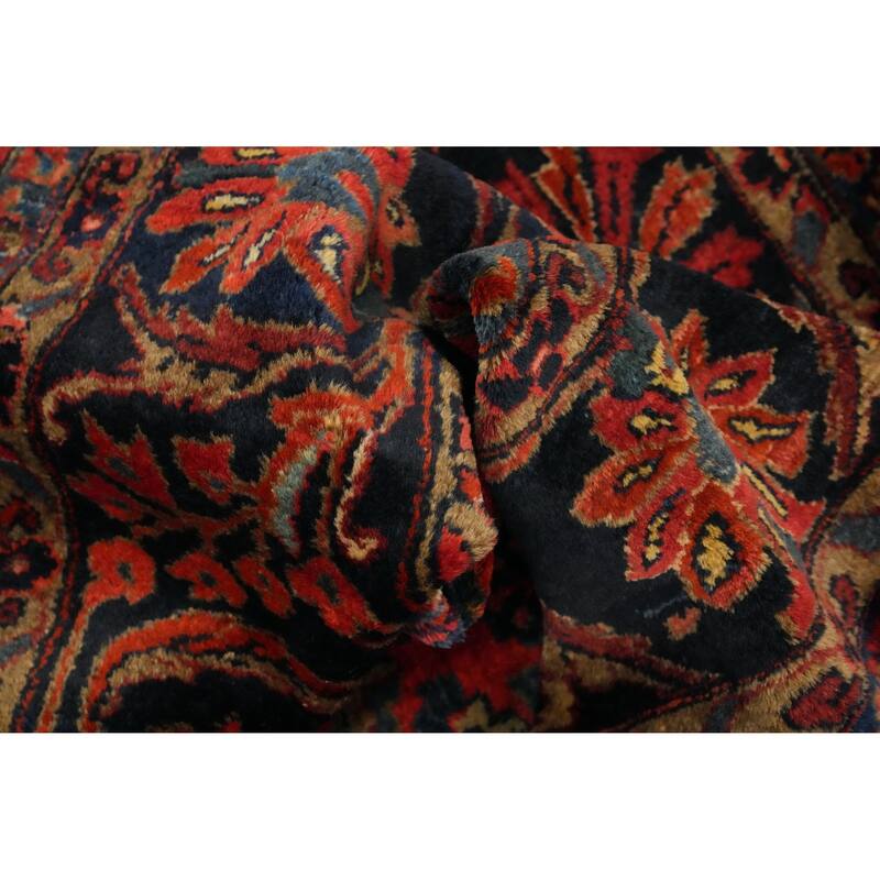 Hand Knotted Oriental 100% Wool Carpet Traditional Floral Oranges & Rust Lilian Area Rug - 11' 11'' X 9' 2''