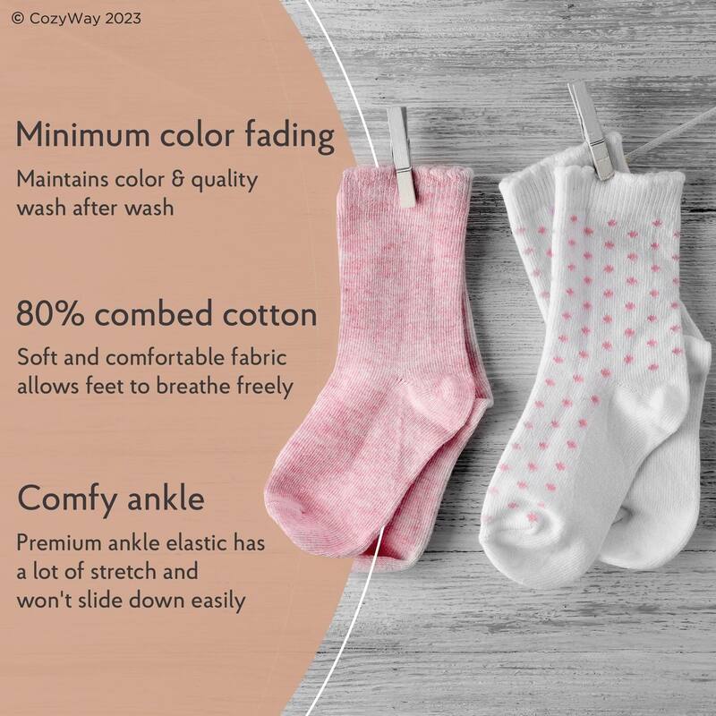 CozyWay Non Slip Socks For Toddlers, Comfy Ankle Baby Socks in Cute Assorted Colors