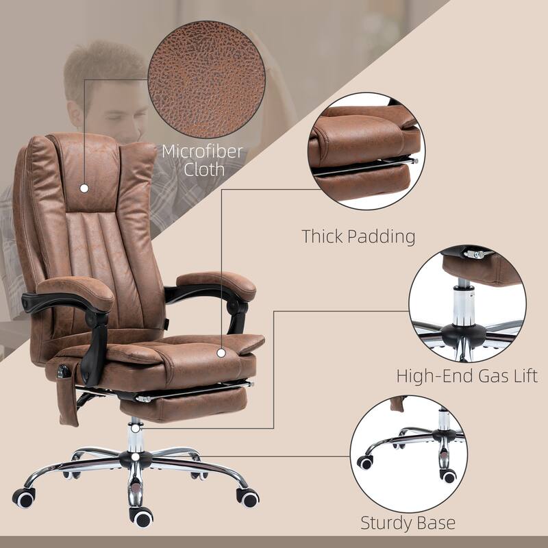 Multi-Function Adjustable Height Massage Office Chair with Heating and Swivel Base and Lumbar Support