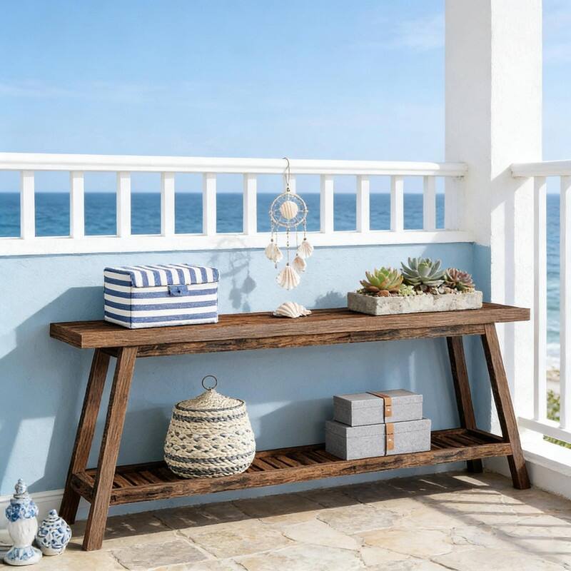 2-Tier Sofa Console Table - Extra-Long Entryway Table