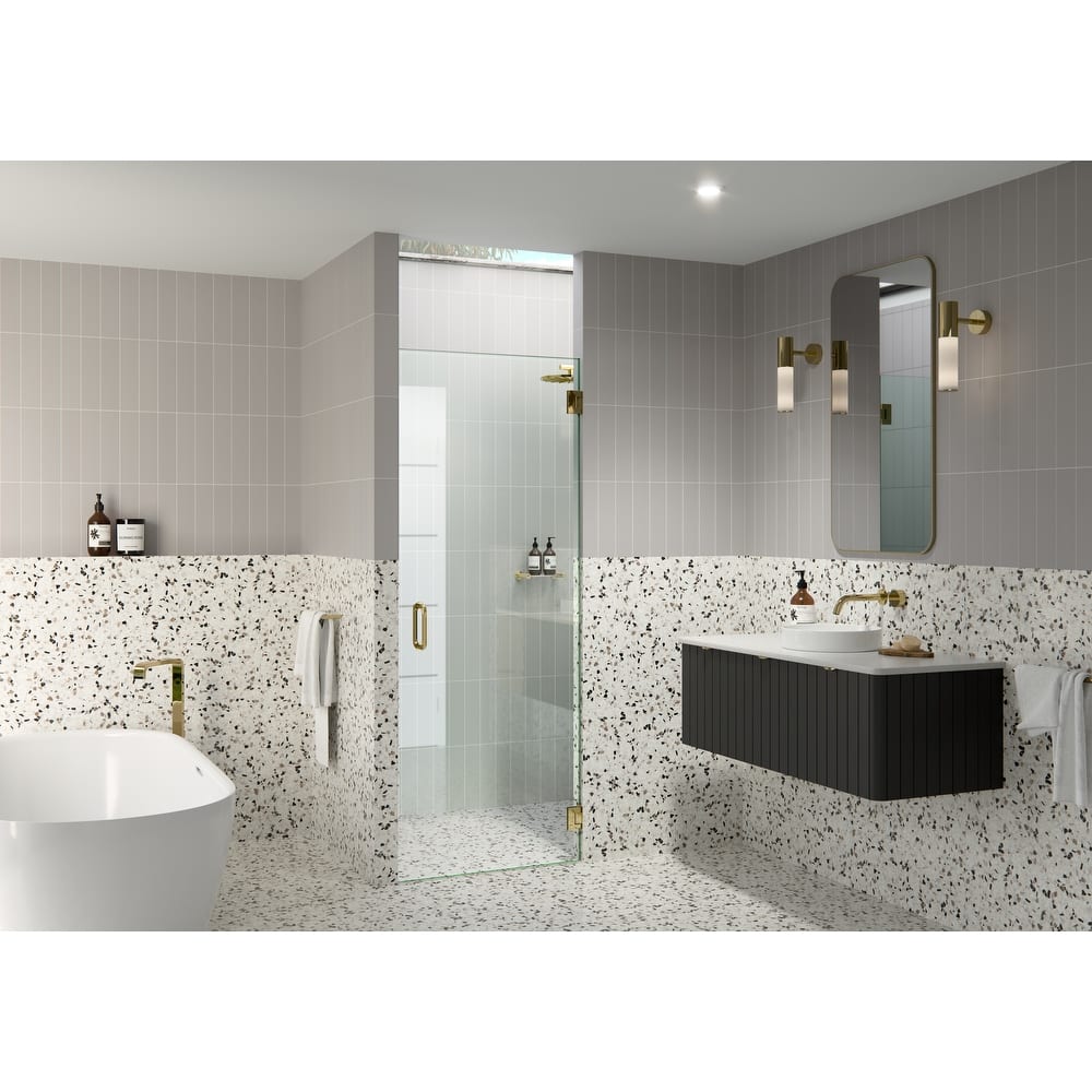 Albedo 26.5 in. W x 78 in. H Fully Frameless Hinged Shower Door - Width Adj 26.875 - 27.276