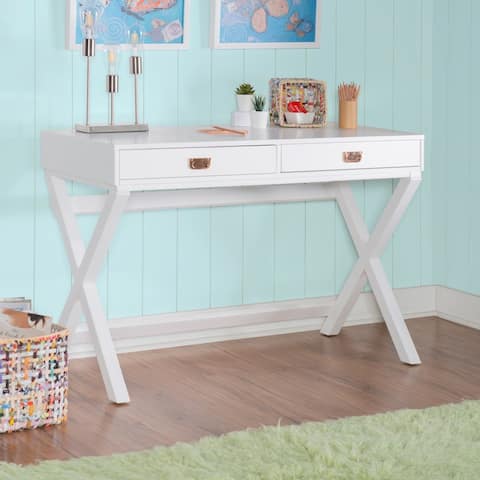 Poppy White X-base Writing Desk