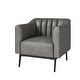 preview thumbnail 29 of 43, Alfons Industrial Leather Chair with Channel Tufting and Metal Leg by HULALA HOME