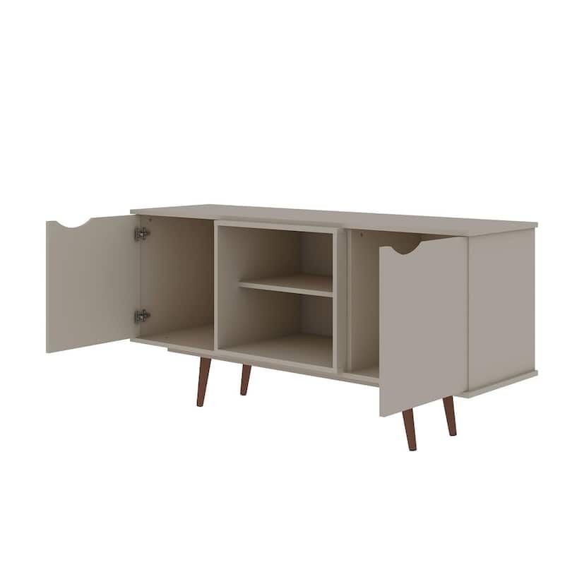 Hampton Mid Century Modern Wood 53.54 Media Cabinet Console