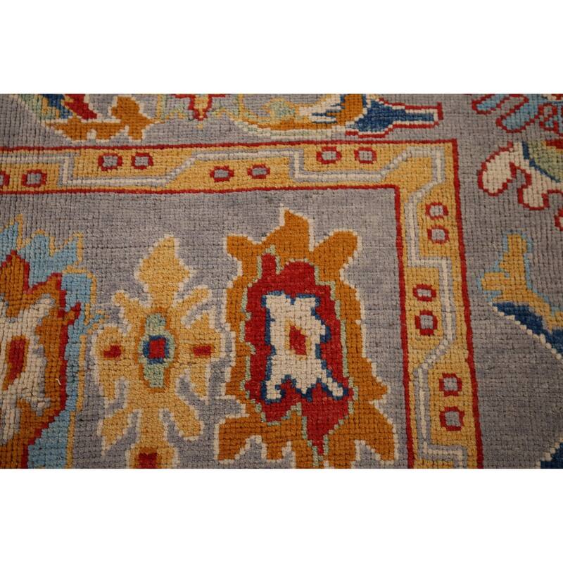 Gray Oushak Oriental Area Rug Handmade Wool Carpet - 5'2" x 7'10"