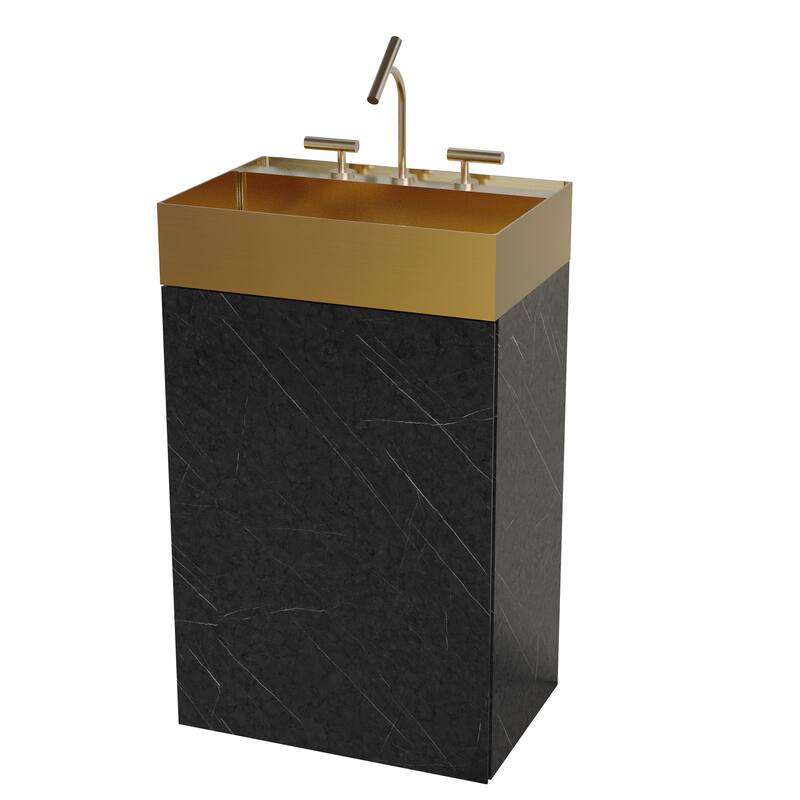 Sophisticated Bathroom Vanity with Integrated Sink and Ample Storage