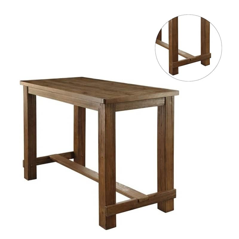 Rustic Wooden Rectangular Bar Table