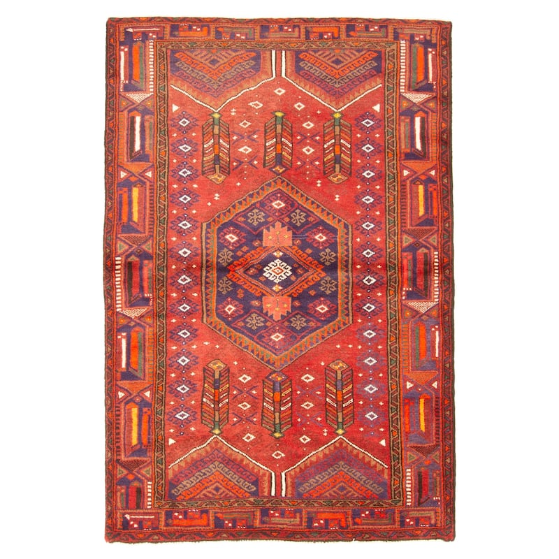 ECARPETGALLERY Hand-knotted Andelz Red Wool Rug - 4'2 x 6'4