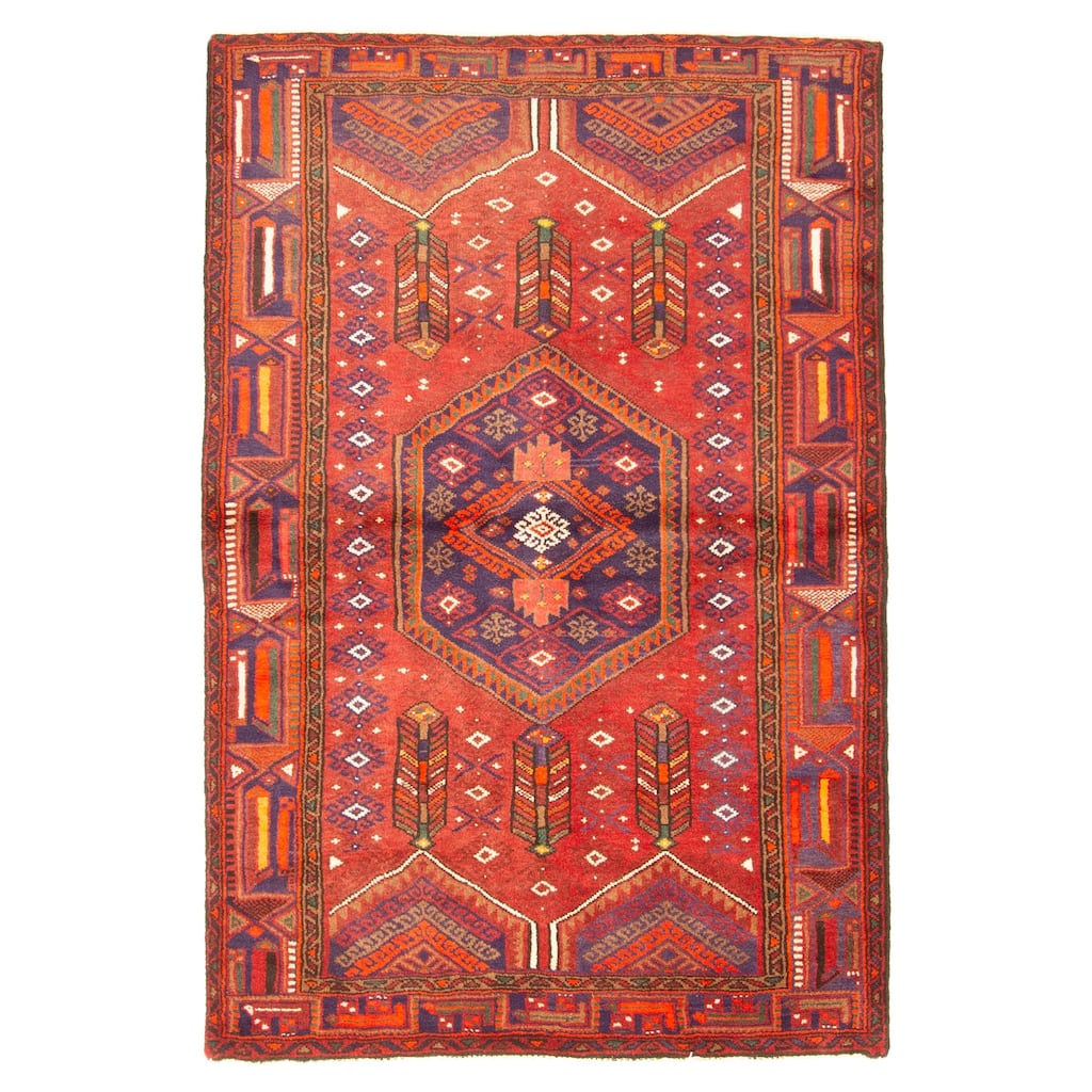 ECARPETGALLERY Hand-knotted Andelz Red Wool Rug - 4'2 x 6'4
