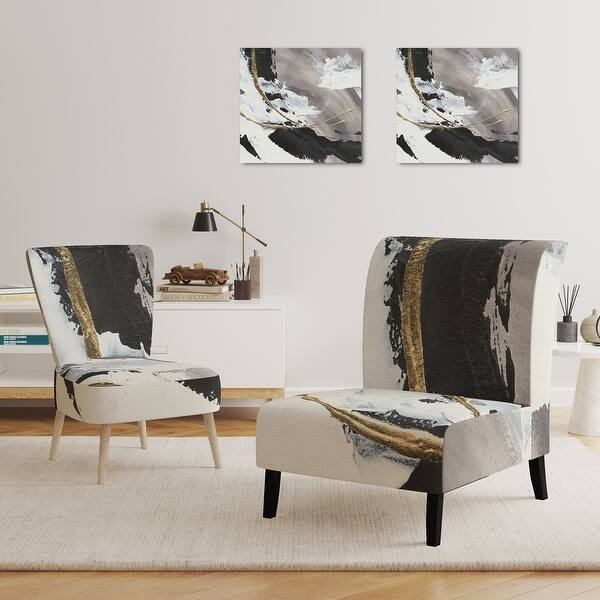 Designart 'Glam Painted Arcs II' Upholstered Transitional Accent Chair