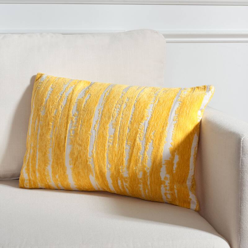 SAFAVIEH Tsunemi Modern Stripe Accent Throw Pillow - Yellow - 12Wx20L