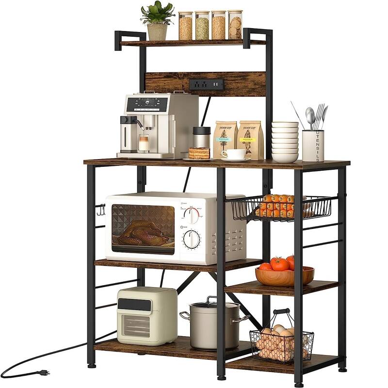 Futzca Kitchen Bakers Rack, Microwave Stand, Coffee Bar