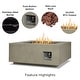 preview thumbnail 2 of 9, Aegean 36" Square Gas Fire Table in Mist Gray by Real Flame