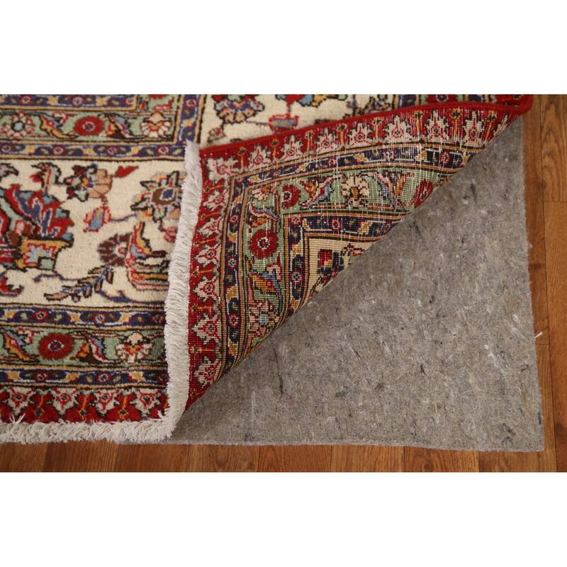 Hand Knotted Oriental 100% Wool Carpet Traditional All-Over Red Tabriz Area Rug - 16' 7'' X 10' 11''