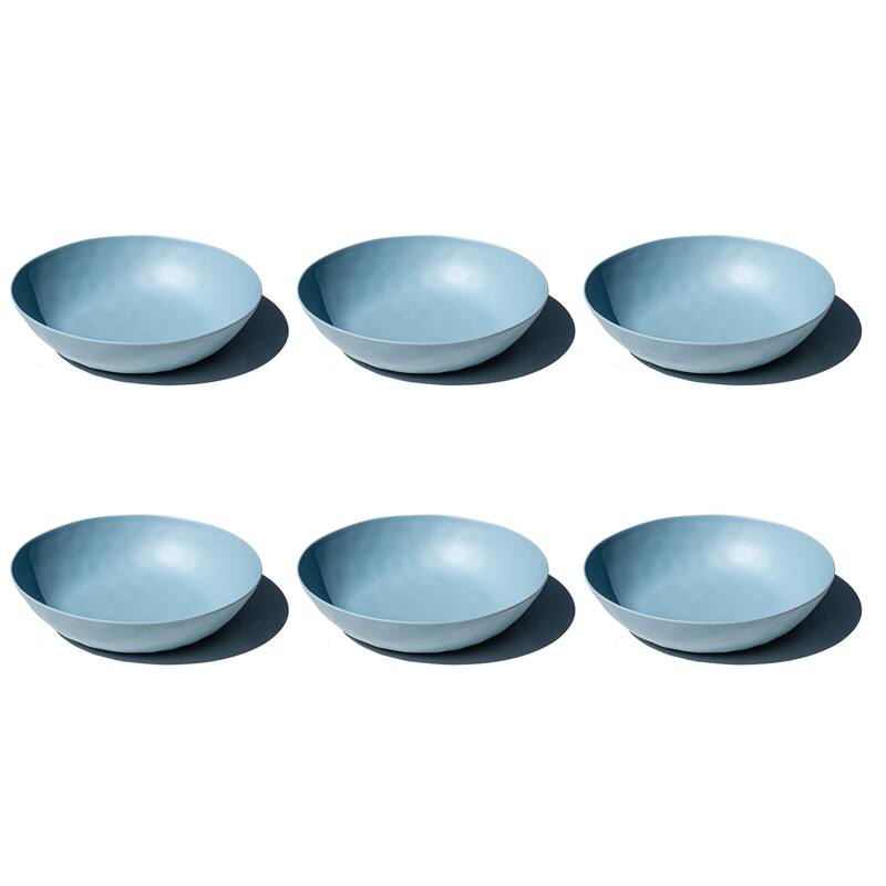 Abode Homewares Organic NewWave Melamine Low Bowl - 9.1" - Set of 6 - Blue