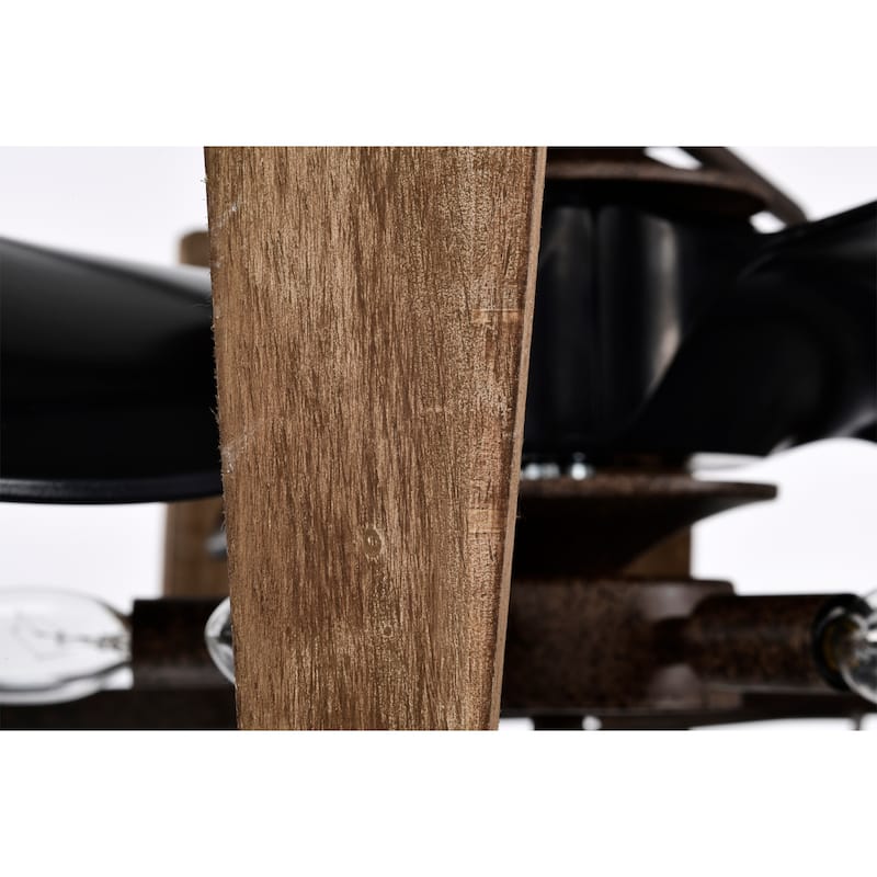 Woody 25 Inch Imitatioon Wood Grain Farmhouse Fandelier with Remote