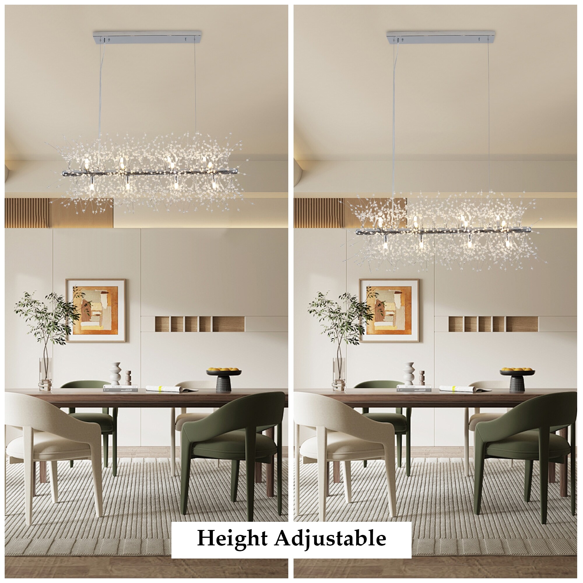 36.6 inch 12-Light Modern Firework Crystal Chandelier for
