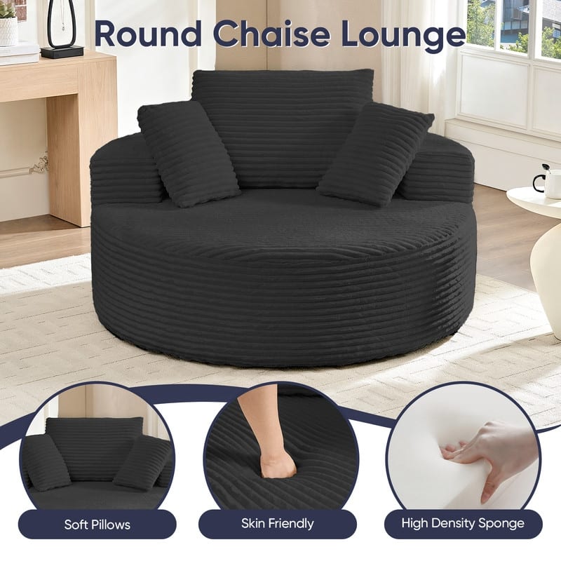 Corduroy Lazy Sofa Bean Bag Chair,Sponge Chaise Lounge Chair Indoor,Modern Sleeper Chair for Living Room Bedroom Office