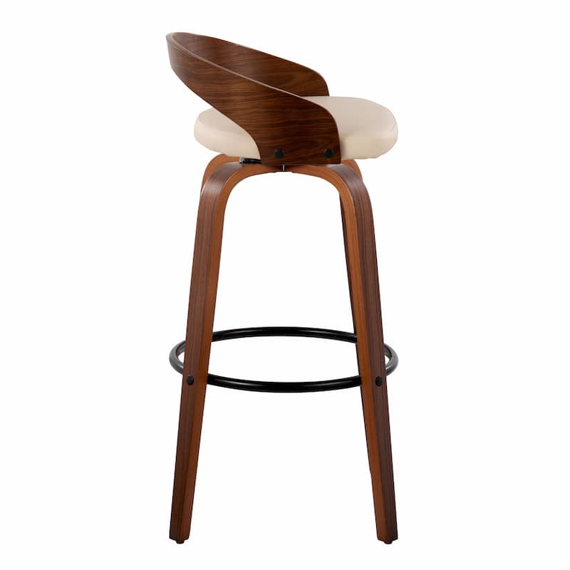 Carson Carrington Stavanger 30" Fixed-Height Bar Stool with Bent Wood Legs & Round Footrest (Set of 2)