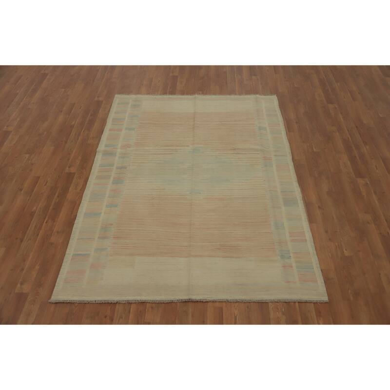 Hand Woven Southwestern Wool Multi-Colored Geometric Area Rug - 6' 11'' X 5' 0''