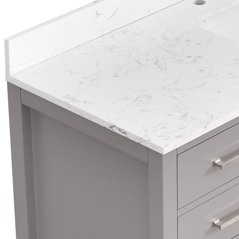StarrySky 54 inch Undermount Single Sink Bathroom Vanity with Engineered Carrara Marble Top - 54 inch