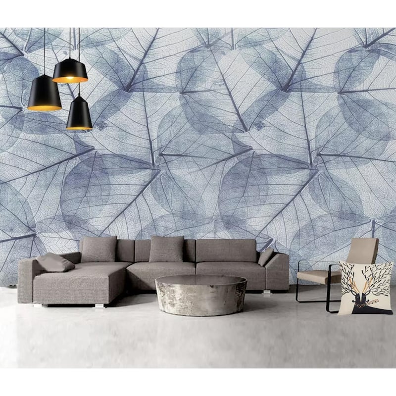 GK Wall Design Monochrome Leaf Pattern Modern Removable Wallpaper
