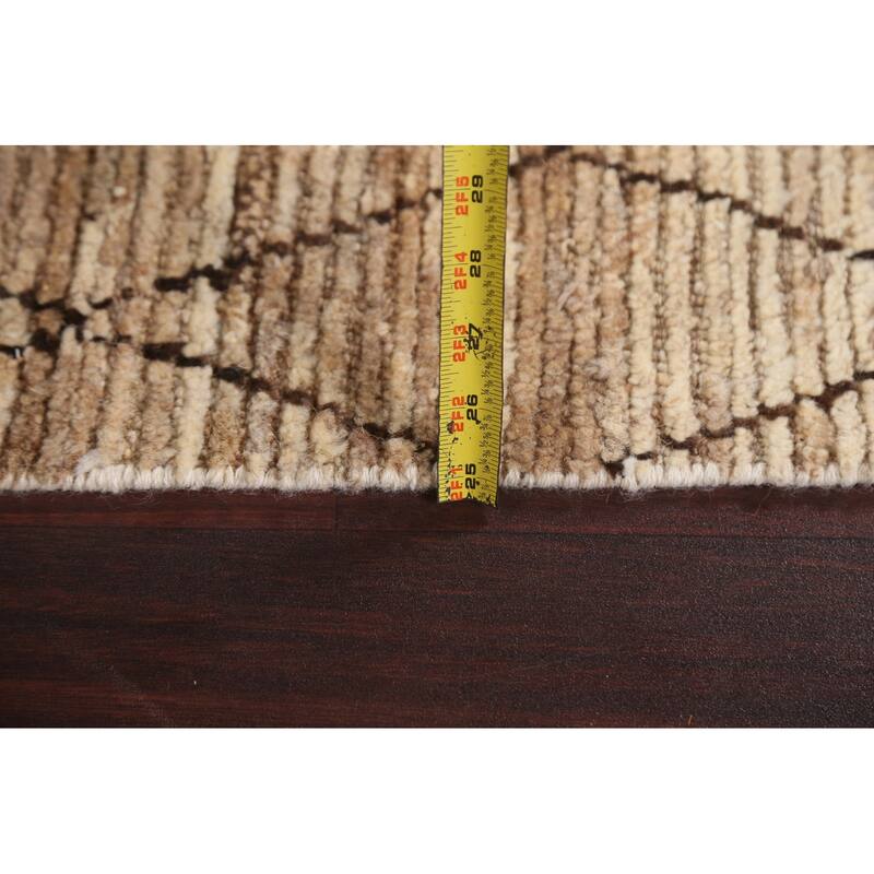 Trellis Moroccan Oriental Hallway Runner Rug Hand-knotted Wool Carpet - 3'3" x 10'1"