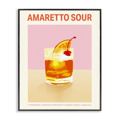 Stupell Amaretto Sour Classic Drink Framed Giclee Art Design By Victoria Barnes