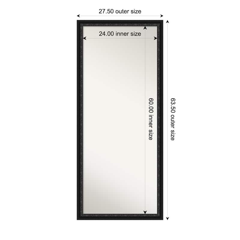 Downton Non-Beveled Framed Full-Length Floor Leaner Mirror - Downton Black - 28 x 64 in