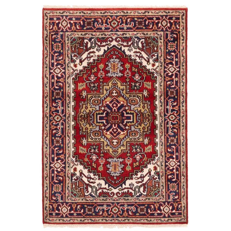ECARPETGALLERY Hand-knotted Serapi Heritage Red Wool Rug - 4'0 x 5'11