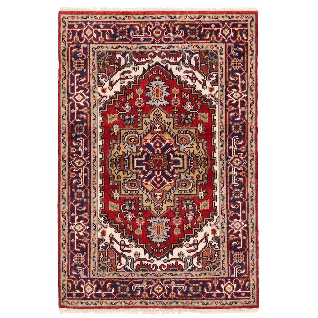 ECARPETGALLERY Hand-knotted Serapi Heritage Red Wool Rug - 4'0 x 5'11