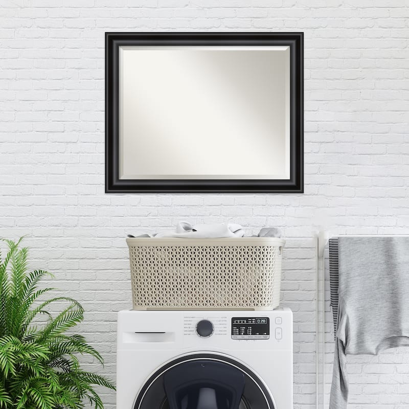 Beveled Wall Mirror - Grand Black Narrow Frame - Grand Black Narrow