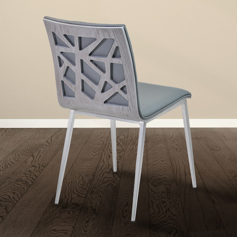 Crystal Upholstered Wood and Metal Armless Dining Chairs - Set of 2