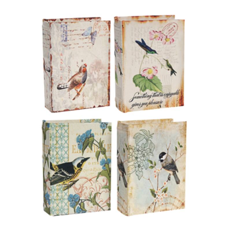 Floral Book Boxes - 5.5" - Green and Blue - 4ct
