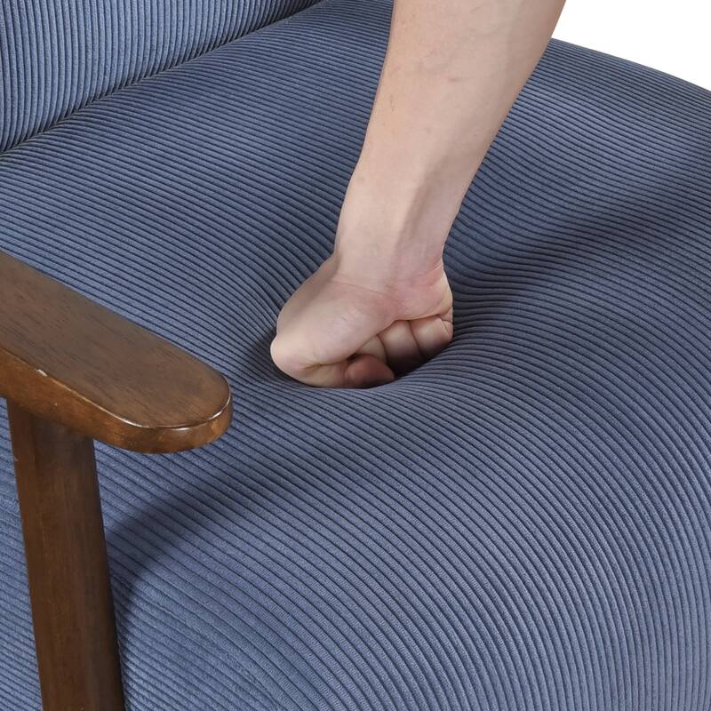 Fedora 28" Corduroy Accent Chair - Solid Wood Arms and Legs