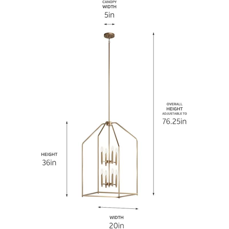 Kichler 52723 Madden 8 Light 20" Wide Taper Candle Pendant