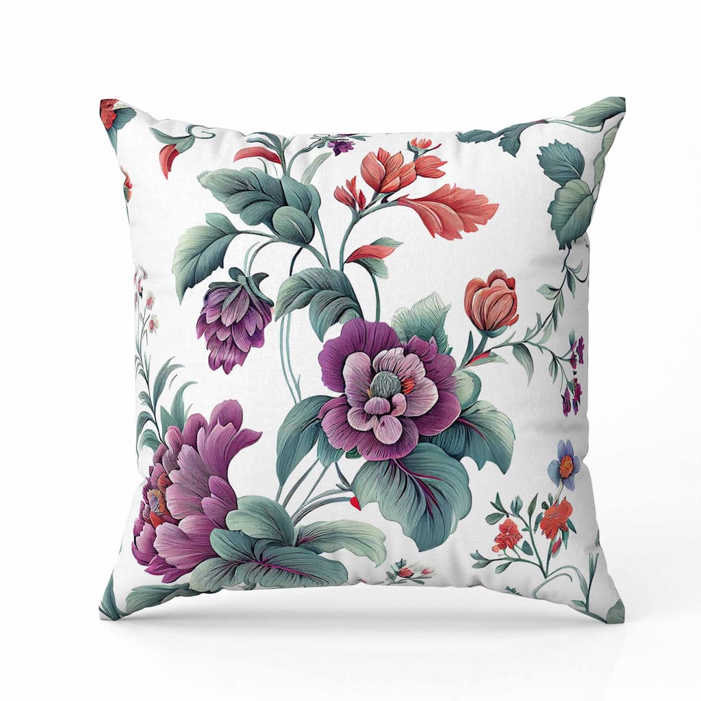 Orchit Magic Faux Suede Reversible Throw Pillow White and Green