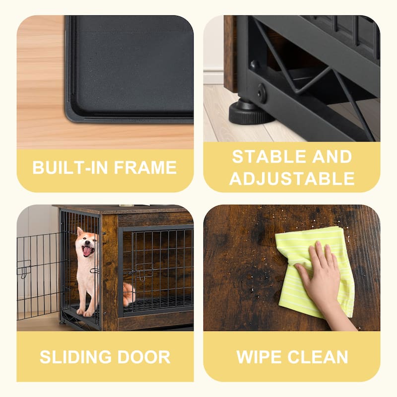 Futzca Dog Crate, Double-Doors Dog Furniture